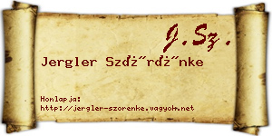 Jergler Szörénke névjegykártya